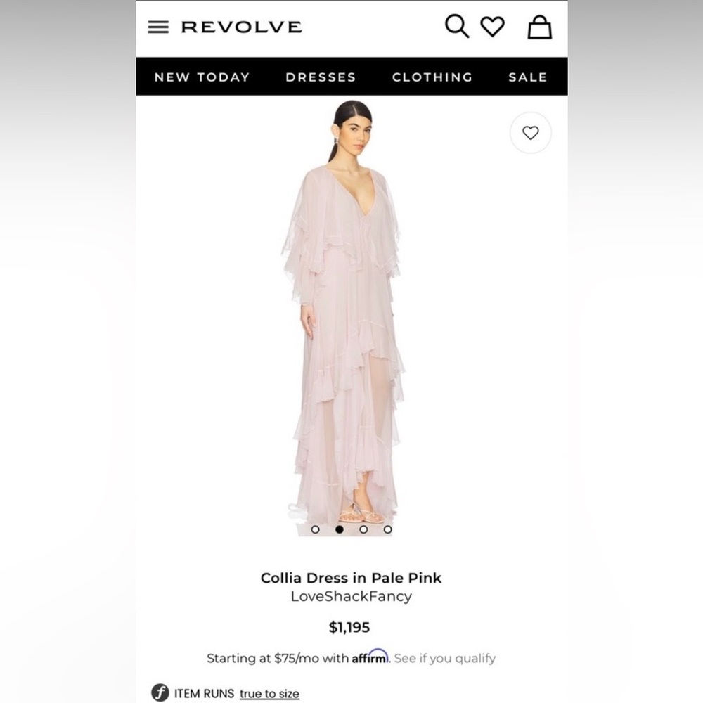 LoveShackFancy Pink Ruffled Collins Dress